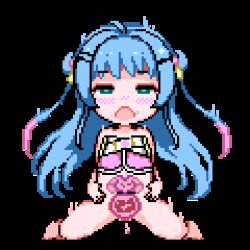 animated animated_gif blue_hair hinainf loli lowres pixel_art slime vaginal x-ray