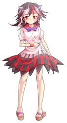 Rule 34 | 1girl, alphes (style), black hair, blush, bracelet, brown sandals, commentary request, dairi, dress, full body, grey horns, horns, jewelry, kijin seija, large variant set, multicolored dress, multicolored hair, parody, pigeon-toed, pink hair, puffy sleeves, sandals, short sleeves, small horns, solo, style parody, tachi-e, touhou, transparent background, variant set, white dress
