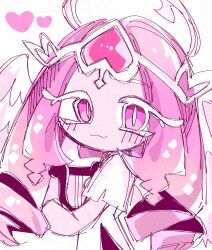 1girl angel angel_wings colored_skin cookie_run cookie_run:_kingdom dress eternal_sugar_cookie highres kurokiku long_hair looking_at_viewer pink_eyes pink_hair pink_skin smile solo upper_body very_long_hair white_dress wings
