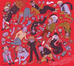 4girls 6+boys aged_down arachne arthropod_girl avalona coat dream_luther etheral_q everyone flowerman_(randal&#039;s_friends) gakuran glasses highres hitchhiker_a_(randal&#039;s_friends) hitchhiker_b_(randal&#039;s_friends) human_head insect_girl kinder_surprised_michael_jr. kitty_carpet_(randal&#039;s_friends) looking_at_viewer luther_von_ivory milkymilkyshark monster_girl mouse_boy mouse_hat mouse_tail multiple_boys multiple_girls nana_(randal&#039;s_friends) nyen_(randal&#039;s_friends) nyon_(randal&#039;s_friends) present_day_problem_takeuchi_robert randal&#039;s_friends randal_ivory ratman_3_(randal&#039;s_friends) ratman_4_(randal&#039;s_friends) ratman_5_(randal&#039;s_friends) red_background sailor scarecrow_kid_(randal&#039;s_friends) school_uniform sebastian_de_tomato_smith_chicken_legs serafuku simple_background snake_girl spider_girl spider_girl_(randal&#039;s_friends) tail taur tsukada_satoru