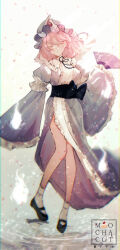1girl artist_name black_sash black_shoes blue_hat blue_kimono closed_eyes closed_mouth commentary_request facing_viewer falling_petals folding_fan frilled_kimono frilled_sleeves frills full_body hand_fan hat highres hitodama holding holding_fan japanese_clothes kimono long_sleeves mary_janes medium_hair mob_cap mochacot neck_ribbon outdoors partial_commentary petals pink_hair pink_petals reflection reflective_water ribbon ribbon-trimmed_collar ribbon_trim saigyouji_yuyuko sash shoes smile socks solo standing standing_on_liquid touhou triangular_headpiece white_socks wide_sleeves