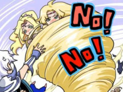 1990s_(style) 2boys 2girls anger_vein anime_screenshot armor barbariccia blonde_hair blush cecil_harvey facial_hair final_fantasy final_fantasy_iv green_eyes jewelry long_hair lowres multiple_boys multiple_girls mustache ponytail retro_artstyle rosa_farrell very_long_hair white_hair yang_fang_leiden yuri