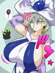 Rule 34 | 1girl, breasts, cosplay, diabellstar the black witch, duel monster, gloves, green eyes, green hair, hat, highres, huge breasts, kumanosita, medium hair, red hair, silent magician, silent magician (cosplay), white hat, wizard hat, yu-gi-oh!