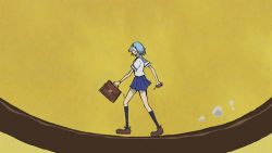 amagane_rinne animated animated_gif blue_hair hells hells_angels lowres walking