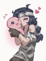 Rule 34 | blush, digimon, digimon (creature), happy, heart, highres, kiss, mochimon