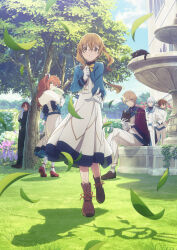 Rule 34 | 2girls, 4boys, absurdres, ahoge, blonde hair, boots, brown eyes, brown hair, cat, character request, cyril ashley, day, felix arc ridill, flower, fountain, garden, gloves, grass, green eyes, highres, isabelle norton, key visual, leaf, long hair, long skirt, long sleeves, looking at viewer, monica everett, multiple boys, multiple girls, nero (silent witch), official art, outdoors, promotional art, shadow, short hair, silent witch, skirt, tree, white gloves, white hair