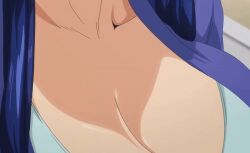 Rule 34 | 2023, 20s, animated, animated gif, blue hair, breasts, futei with the animation, huge breasts, jacket, jewelry, large breasts, long hair, mature female, miyama kaori (futei with the animation), neck, pink pineapple, ring, sagging breasts, suit jacket, tagme, wedding ring