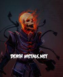 1boy armor berserker_(fate/zero) fate/zero fate_(series) fire flaming_skull ghost_rider ghost_rider_(series) gradient_background heracles_(fate) male_focus marvel nw_(gravenidol) skull solo