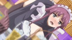 10s 1boy 1girl 2017 animated animated_gif apron blush bouncing_breasts bra breasts doggystyle headdress highres large_breasts long_hair maid maid_apron maid_headdress open_clothes panties purple_hair rape sex sex_from_behind tagme thighhighs toriko_no_(series) toriko_no_kusari toya_shiori underwear