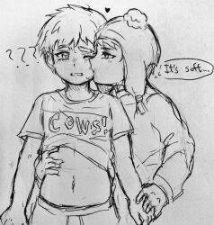 2boys child clyde_donovan craig_tucker elementary_schoolboy hat kiss multiple_boys plump shota south_park sportswear traditional_media yaoi