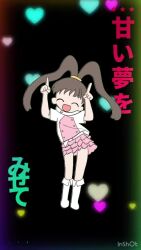 1girl amano_nene_(digimon_xros_wars) animated audible_music belt child dancing digimon digimon_xros_wars expressionless female_focus full_body hair_ornament hairclip heart highres long_hair looking_at_viewer meme ponytail smile sound split_ponytail standing video