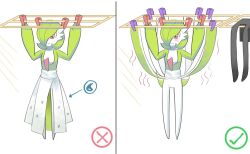 Rule 34 | arms up, arrow (symbol), blush, closed mouth, clothes hanger, clothes lift, clothes pin, embarrassed, gardevoir, gen 3 pokemon, highres, life-size gardevoir plush, mixed-language commentary, nintendo, pink eyes, pokemon, pokemon (creature), pokemon focus, skirt, skirt lift, smile, sweatdrop, wet, white background, ytrall