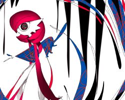 Rule 34 | 1girl, abstract, alternate color, alternate shiny pokemon, ame (metorui), arms at sides, black eyes, bob cut, colored skin, creatures (company), dilated pupils, female focus, flat chest, game freak, gardevoir, gen 3 pokemon, hair over one eye, leaning forward, looking at viewer, multicolored eyes, multicolored skin, nintendo, one eye covered, pokemon, pokemon (creature), profile, red eyes, red hair, red skin, short hair, solo, standing, two-tone skin, white background, white skin