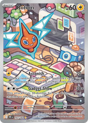 artist_name blue_eyes camera card_(medium) character_name checkerboard_cookie coffee coffee_maker coffee_mug coffee_pot company_name computer computer_keyboard cookie copyright_name copyright_notice cup english_text floating flower food gen_4_pokemon kayama_taiga monitor mug nintendo no_humans official_art pencil photo_(object) poke_ball poke_ball_(basic) pokemon pokemon_(creature) pokemon_card pokemon_focus pokemon_tcg rotom smile solo spill teeth third-party_source trading_card