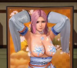 1girl 3d animated armpits arms_behind_head bouncing_breasts breasts dancing dead_or_alive dead_or_alive_xtreme dead_or_alive_xtreme_venus_vacation elise_(doa) large_breasts long_hair looking_at_viewer pasties tagme tree upper_body video