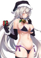 Rule 34 | 1girl, bikini, christmas, fate/grand order, fate (series), groin, highres, hotate-chan, jeanne d&#039;arc alter (fate), jeanne d&#039;arc alter (over the same sky) (fate), micro bikini, navel, one eye closed, swimsuit, tagme, wink