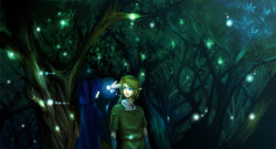 1boy 1girl bad_id bad_pixiv_id blonde_hair blue_eyes fairy hat link nature navi nintendo pointy_ears princess_zelda robe saiba_(henrietta) smile the_legend_of_zelda the_legend_of_zelda:_twilight_princess