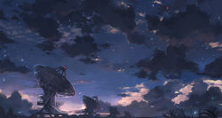 Rule 34 | cloud, grass, huanxiang huifeng, landscape, no humans, original, outdoors, radio telescope, revision, scenery, sky, twilight