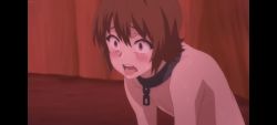 1boy 1girl animated anime_screenshot bed breasts brown_hair clothed_female_nude_male collar cunnilingus drugs feet femdom flare_arlgrande_jioral green_eyes hetero highres implied_cunnilingus kaifuku_jutsushi_no_yarinaoshi_~sokushi_mahou_to_skill_copy_no_chouetsu_heal~ keyarga_(kaiyari) large_breasts licking long_hair night nude oral orgasm pink_hair sound tent tongue video