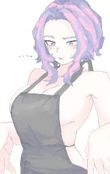 Rule 34 | ...., 1girl, absurdres, apron, boku no hero academia, breasts, highres, lady nagant, large breasts, mocaht8, multicolored hair, purple eyes, purple hair