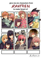 absurdres animal_hat avalona black_serafuku brown_hair cat_hat chaixuxu0705 clown dual_persona english_text facial_mark hat highres hitchhiker_a_(randal&#039;s_friends) hitchhiker_b_(randal&#039;s_friends) kinder_surprised_michael_jr. luther_von_ivory mouse_boy mouse_hat mouse_tail multiple_drawing_challenge nana_(randal&#039;s_friends) nyen_(randal&#039;s_friends) nyon_(randal&#039;s_friends) pink_hair present_day_problem_takeuchi_robert randal&#039;s_friends randal_ivory ratman_3_(randal&#039;s_friends) ratman_4_(randal&#039;s_friends) ratman_5_(randal&#039;s_friends) school_uniform sebastian_de_tomato_smith_chicken_legs serafuku six_fanarts_challenge spider_girl_(randal&#039;s_friends) tail tsukada_satoru whisker_markings