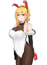 1girl adapted_costume animal_ear_hairband animal_ears arms_at_sides bare_shoulders black_bodysuit black_gloves black_pantyhose blonde_hair bodystocking bodysuit breasts bright_pupils cleavage commentary covered_navel cowboy_shot double-parted_bangs earrings elbow_gloves english_commentary fake_animal_ears fake_tail fishnet_bodystocking fishnets fur-trimmed_gloves fur_trim gloves hairband highleg highleg_leotard highres hololive hololive_indonesia jewelry kaela_kovalskia kaela_kovalskia_(1st_costume) large_breasts leotard looking_at_viewer medium_hair pantyhose playboy_bunny rabbit_ear_hairband rabbit_ears rabbit_tail red_eyes red_gloves red_hairband see-through_cleavage see-through_clothes sideboob single_earring skin_tight solo tail virtual_youtuber watercat322 white_leotard white_pupils