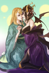 Rule 34 | breasts, demon, demon girl, digimon, digimon (creature), fallen angel, highres, lilithmon, mark of evil, ofanimon, wings
