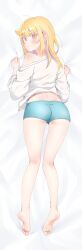 1girl blonde_hair body_pillow neda_hirofumi pillow short_shorts shorts tagme