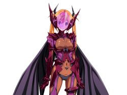 1girl armor assault_visor blonde_hair bodysuit breasts cape dark_shine fake_horns game_cg gentle_sasaki helmet horned_helmet horns large_variant_set long_hair looking_at_viewer medium_breasts non-web_source official_art orange_bodysuit orange_hair panties shindou_hikari skin_tight solo soukou_senki_prism_reica soukou_senki_prism_shine transparent_background twintails underwear variant_set