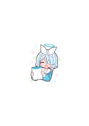 Rule 34 | 1girl, absurdres, arona (blue archive), blue archive, blue hair, blue halo, blue shirt, blunt bangs, blush, bow hairband, braid, choker, closed eyes, colored inner hair, cover, cover page, cropped torso, envelope, facing viewer, hair over one eye, hair ribbon, hairband, halo, highres, holding, holding envelope, long sleeves, multicolored hair, naga u, negative space, open mouth, pink hair, puffy long sleeves, puffy sleeves, ribbon, sailor collar, sailor shirt, school uniform, serafuku, shirt, short hair, side braid, single braid, solo, upper body, white background, white choker, white hairband, white ribbon, white sailor collar