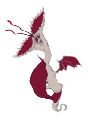 absurdres bat_wings highres limited_palette no_humans original riuichi simple_background tongue tongue_out white_background wings