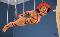 1boy 1girl barefoot bdsm blush_stickers bondage bound cowboy_bebop edward_wong_hau_pepelu_tivrusky_iv harness hetero jacu loli nude penis