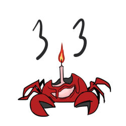 Rule 34 | animal, candle, candlelight, candlestand, crab, crab claw, crustacean, fire, full body, holding, holding candle, legs, mefomefo, melting, no eyes, no humans, numbered, original, pincers, simple background, sitting, solo