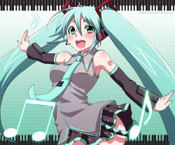 1girl blush breasts female_focus hatsune_miku kuroo_(project_apricot) long_hair solo twintails very_long_hair vocaloid yamaha