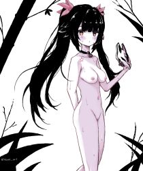 Rule 34 | 1girl, absurdres, arm behind back, bell, black choker, blunt bangs, blush, breasts, choker, closed mouth, completely nude, embarrassed, feet out of frame, fox mask, hair flaps, highres, holding, holding mask, honkai: star rail, honkai (series), long hair, looking at viewer, mask, medium breasts, navel, neck bell, nipples, nude, orange eyes, pale skin, pussy, sidelocks, solo, sparkle (honkai: star rail), standing, sweat, symbol-shaped pupils, takumi (user xmwf4727), twintails, twitter username, very long hair, x-shaped pupils