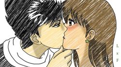 couple french_kiss hiei jagan kiss lowres yukimura_keiko yuu_yuu_hakusho