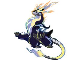 artist_request black_sclera closed_mouth colored_sclera full_body miraidon nintendo no_humans non-humanoid_robot official_art pixel_eyes pokemon pokemon_(creature) pokemon_focus robot robot_dragon second-party_source solo transparent_background
