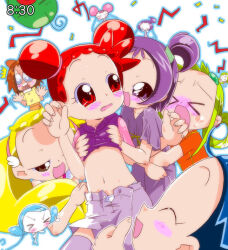 asuka_momoko clothing_cutout dodo_(ojamajo_doremi) dress fujiwara_hazuki grabbing_another&#039;s_breast groping harukaze_doremi magical_girl majorika makihatayama_hana midriff mimi_(ojamajo_doremi) nini_(ojamajo_doremi) non-web_source ojamajo_doremi roro_(ojamajo_doremi) segawa_onpu senoo_aiko short_bangs short_hair stomach_cutout toei_animation