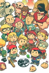 absolutely_everyone ana_(mother) arm_behind_head backpack bag bald baseball_bat beard black_hair blonde_hair boney book bow bowtie braid brown_hair character_request claus_(mother_3) clenched_hands coat crossed_arms doseisan dougi dr._andonuts dress duster_(mother) earth_(planet) everyone facial_hair fingerless_gloves flint_(mother_3) flower formal_clothes freckles frown fume glasses gloves goatee grey_hair grin hair_bow hand_in_pocket hand_on_own_hip hat highres hinawa holding holding_baseball_bat hood hood_down jeff_andonuts kumatora lloyd_(mother) lucas_(mother_3) mother_(series) mother_1 mother_2 mother_3 muscular mustache ness_(mother_2) ninten nintendo old old_man open_mouth paula_(mother_2) phone pigmask pink_dress planet pompadour poo_(mother_2) porky_minch rariatto_(ganguri) red_dress robe rope_snake salsa_(mother) shirt short_hair sideways_hat smile starman_(mother) striped_clothes striped_shirt suit sunflower sunglasses sweatdrop teddy_(mother) traditional_bowtie twin_braids twintails