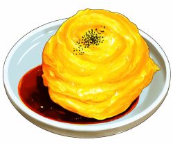 Rule 34 | bowl, commentary request, food, food focus, frying-ammonite, no humans, omelet, omurice, original, simple background, white background