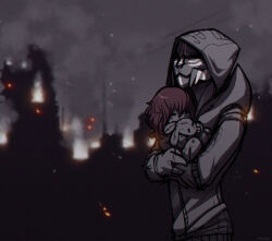 Rule 34 | aged down, commander shepard, commander shepard (female), hensa, mass effect (series), mother and daughter, shadow, stuffed toy, tumblr, turian