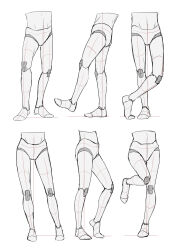 greyscale guide highres how_to joints monochrome no_humans original robot robot_joints rpirwast6k1881 standing