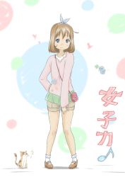 1girl blonde_hair blue_eyes cat female_focus highres oku_no_shi original short_hair solo