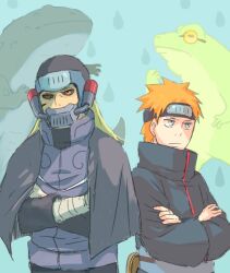 Rule 34 | 2boys, hanzo (naruto), high collar, long sleeves, male focus, meitarou, multiple boys, naruto (series), naruto shippuuden, orange hair, short hair, wide sleeves, yahiko (naruto)