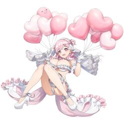 Rule 34 | 1girl, balloon, balloon animal, bikini, bouncing breasts, bra, breasts, bridal lingerie, bride, cleavage, crosshair, crosshair pupils, dolphin wave, double bun, dress, frilled bikini, frills, gloves, hair bun, hairband, heart balloon, high heels, highres, holding, holding balloon, lace trim, large breasts, light blush, lingerie, long hair, looking at viewer, nacht (dolphin wave), non-web source, official alternate costume, official alternate hairstyle, official art, ootomo takuji, open mouth, panties, pink eyes, pink hair, skindentation, smile, solo, swimsuit, transparent background, underwear, wedding dress, white bra, white gloves, white hairband, white panties