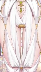 animated belly belly_chain belly_dancer bouncing chain crotch crotch_focus gold_chain green_hair highres hip_focus hip_sway indie_virtual_youtuber jewelry long_hair groin multicolored_hair ribbon seldea stained_glass thigh_gap thighs two-tone_hair very_long_hair video virtual_youtuber white_hair