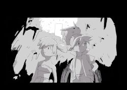 1boy 1girl asymmetrical_hair baseball_cap breasts cave gen_1_pokemon gym_leader hands_in_pockets hat jacket looking_up misty_(pokemon) nintendo on_head pikachu pokemon pokemon_(anime) pokemon_(classic_anime) pokemon_(creature) pokemon_adventures pokemon_on_head pokemon_rgby ponytail red_(pokemon) shirt short_hair side_ponytail