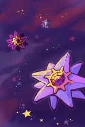 absurdres bummerdude commentary creature gen_1_pokemon highres nintendo no_humans pokemon pokemon_(creature) sky star_(sky) star_(symbol) starmie starry_sky