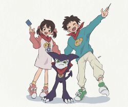 Rule 34 | ai (digimon), brother and sister, digimon, digimon (creature), digimon tamers, happy, highres, impmon, makoto (digimon), siblings, smile