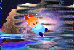 Rule 34 | ^ ^, blush stickers, closed eyes, galaxy, glitch, highres, hug, kirby (series), map1ewood, mario (series), mario kart, mario kart 7, moon, nintendo, rainbow, rainbow road, space, static, super smash bros.